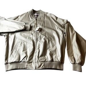 Lyle Scott Beige Plaid Bomber Jacket Mens XXL Casual Lightweight Reversible